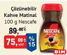 NESCAFE ÇÖZÜNEBİLİR KAHVE MATİNAL 100 G